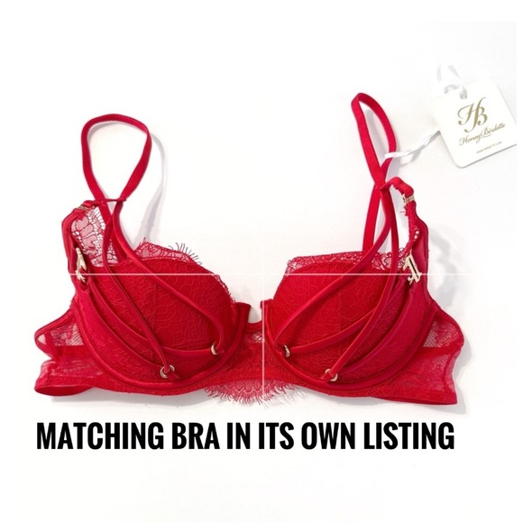 HONEY BIRDETTE TESSA RED LACE THONG UNDIES - Picture 5 of 8